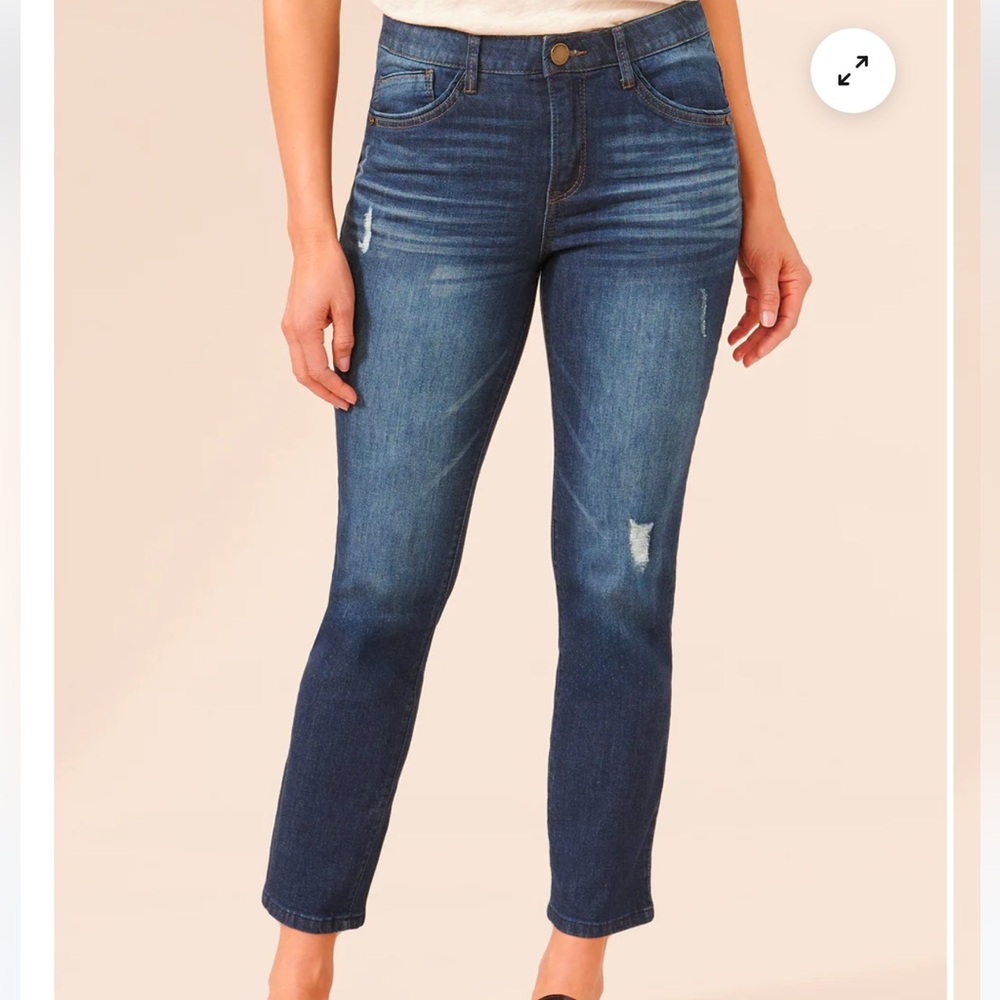 "Ab"solution® High Rise Petite Distressed Skinny Jeans- Sz 2